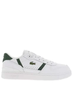 Baskets tennis blanches et vertes plates avec des lacets plats