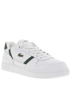 Baskets tennis blanches et vertes plates avec des lacets plats
