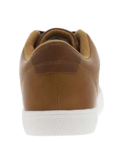 Baskets tennis blanches à semelle à talon plat avec des lacets
