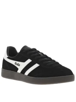 Baskets tennis en croûte de cuir noires à talon plat et à lacets plats noirs