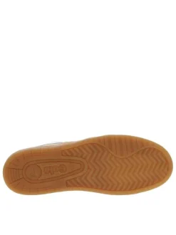 Baskets tennis vertes à semelle miel à talon plat et à lacets plats blancs