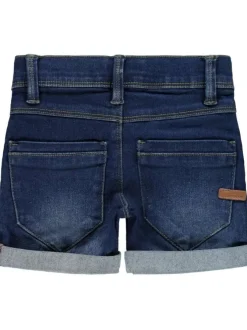 Bermuda indigo pour garçon effet délavé et froissé coupe slim