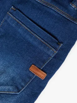 Bermuda indigo pour garçon effet délavé et froissé coupe slim