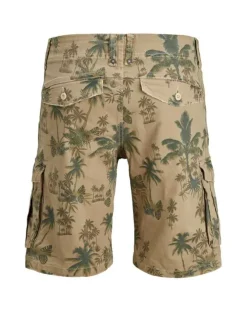 Bermuda avec imprimé palmiers en coton coupe regular pour homme camel regular
