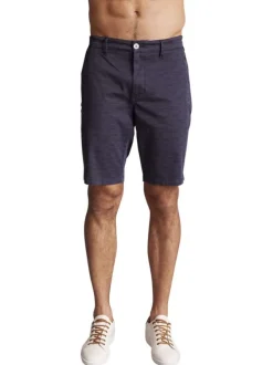 Bermuda chino en coton bleu marine à imprimé all-over logo et à coupe droite