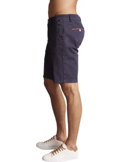Bermuda chino en coton bleu marine à imprimé all-over logo et à coupe droite