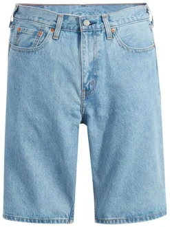 Bermuda 469 en coton bleu à coupe droite pourvu de multiples poches