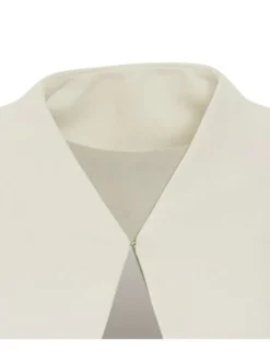 Blazer ecru uni coupe ajusté montant à manches longues