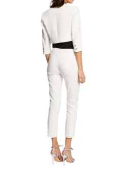 Blazer ecru uni coupe ajusté montant à manches longues