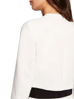 Blazer ecru uni coupe ajusté montant à manches longues