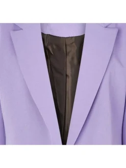 Blazer violet à double bouton avec un col cranté et une coupe ajustée