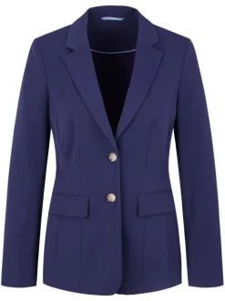 Blazer violet satiné léger à col cranté à revers et fermeture 2 boutons nacrés
