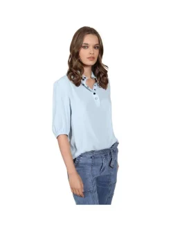Blouse unie boutonnée