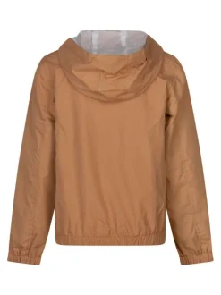 Blouson manches longues pêche uni avec une coupe droite et un col à capuche