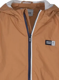 Blouson manches longues pêche uni avec une coupe droite et un col à capuche