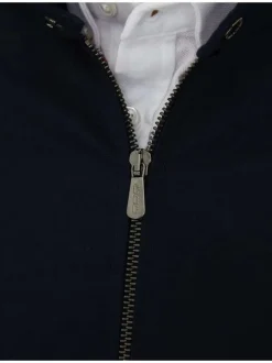 Blouson bomber zippé en coton à manches longues et col boutonné