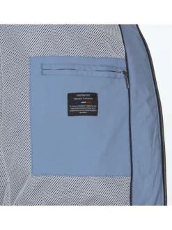 Blouson ciel uni zippé avec coutures apparentes coupe droite col montant