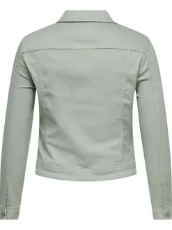 Blouson en coton biologique vert uni avec une coupe ajustée