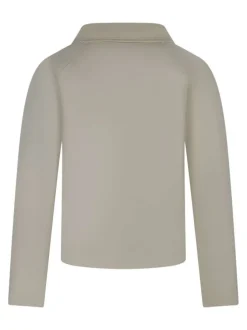 Blouson en coton écru uni avec un col chemise et une coupe droite