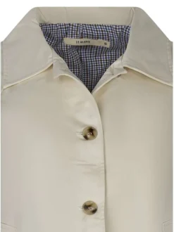 Blouson en coton écru uni pourvu d'une coupe droite et des manches longues