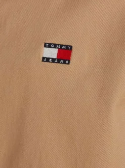 Blouson en coton sable uni avec une coupe droite et un col français