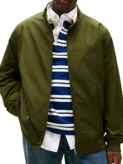Blouson kaki uni avec une coupe ajustée et 2 poches raglan à l'avant