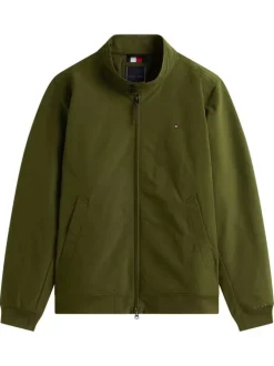 Blouson kaki uni avec une coupe ajustée et 2 poches raglan à l'avant