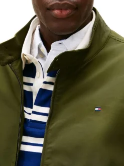 Blouson kaki uni avec une coupe ajustée et 2 poches raglan à l'avant