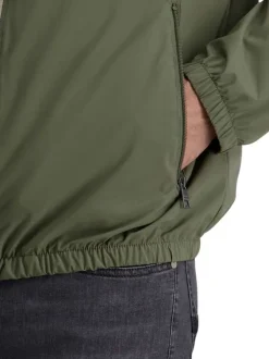 Blouson kaki uni avec une coupe droite et une fermeture zippée