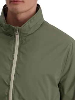 Blouson kaki uni avec une coupe droite et une fermeture zippée
