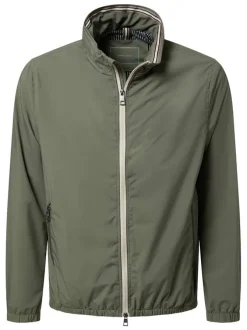 Blouson kaki uni avec une coupe droite et une fermeture zippée