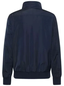 Blouson Limon marine uni en nylon avec coupe droite et col montant zippé
