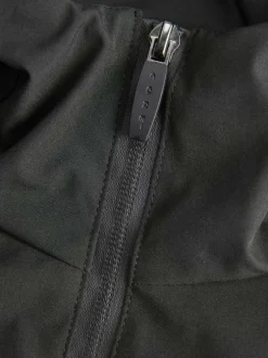 Blouson manches longues noir uni à coupe droite avec col à capuche et 2 poches