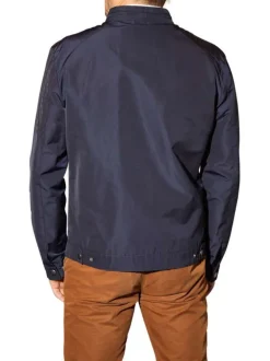 Blouson marine uni avec 2 poches latérales et 2 poches plaquées poitrine