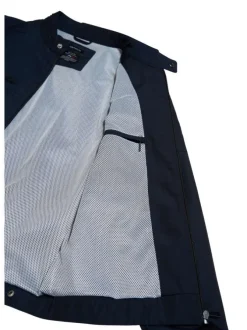 Blouson marine uni avec 2 poches latérales et 2 poches plaquées poitrine