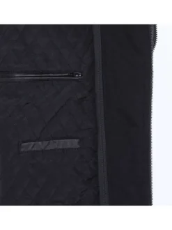 Blouson noir en cuir de mouton coupe droite col mao ERICO HOOD