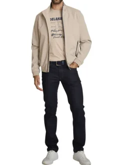 Blouson sable uni avec une coupe droite et des poches zippées