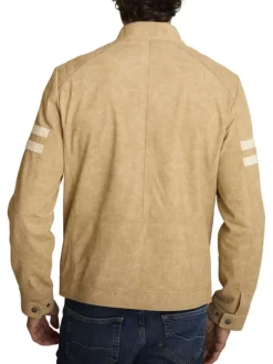 Blouson sable uni avec une coupe droite et des poches zippées