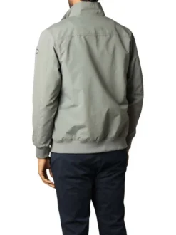 Blouson vert sauge uni à coupe droite et à col montant avec des poches zippées