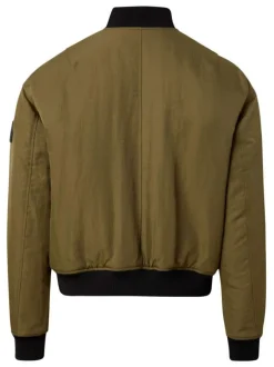 Bomber kaki uni coupe bombers avec un col teddy reversible