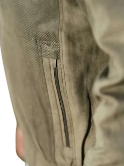 Bomber manches longues kaki uni avec une coupe droite et un col montant