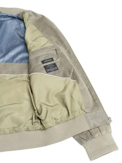 Bomber manches longues kaki uni avec une coupe droite et un col montant