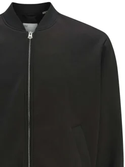 Bomber noir uni à coupe ajustée avec fermeture zippée et 2 poches raglan