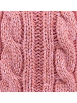 Bonnet MILKY rose uni avec pompons interchangeables