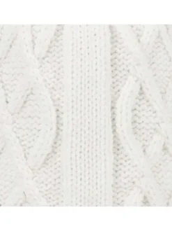Bonnet blanc uni à revers avec pompons interchangeables