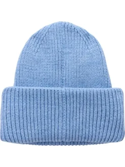 Bonnet bleu clair en maille tricotée avec drapeau norvégien imprimé