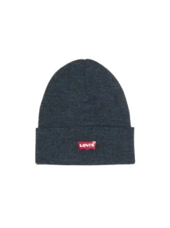Bonnet bleu marine à revers avec patch logo iconique