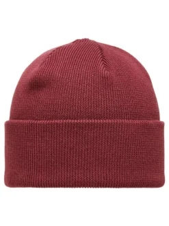 Bonnet bordeaux avec revers en coton biologique