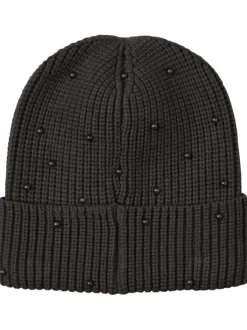 Bonnet court Merle noir fin et chaleureux à perles fantaisie allover