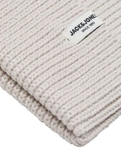 Bonnet écru uni à revers Brink Beanie Ln en coton